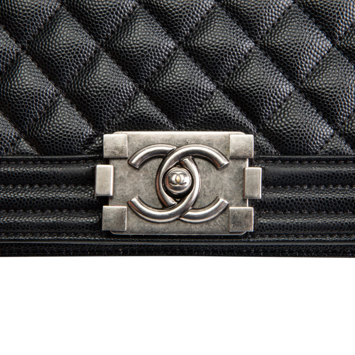 CHANEL Medium Boy Bag - Quilted Caviar OUTLET FINAL SALE