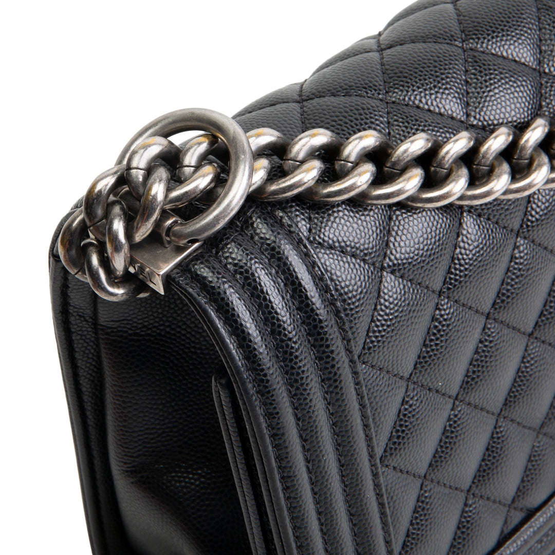 CHANEL Medium Boy Bag - Quilted Caviar OUTLET FINAL SALE