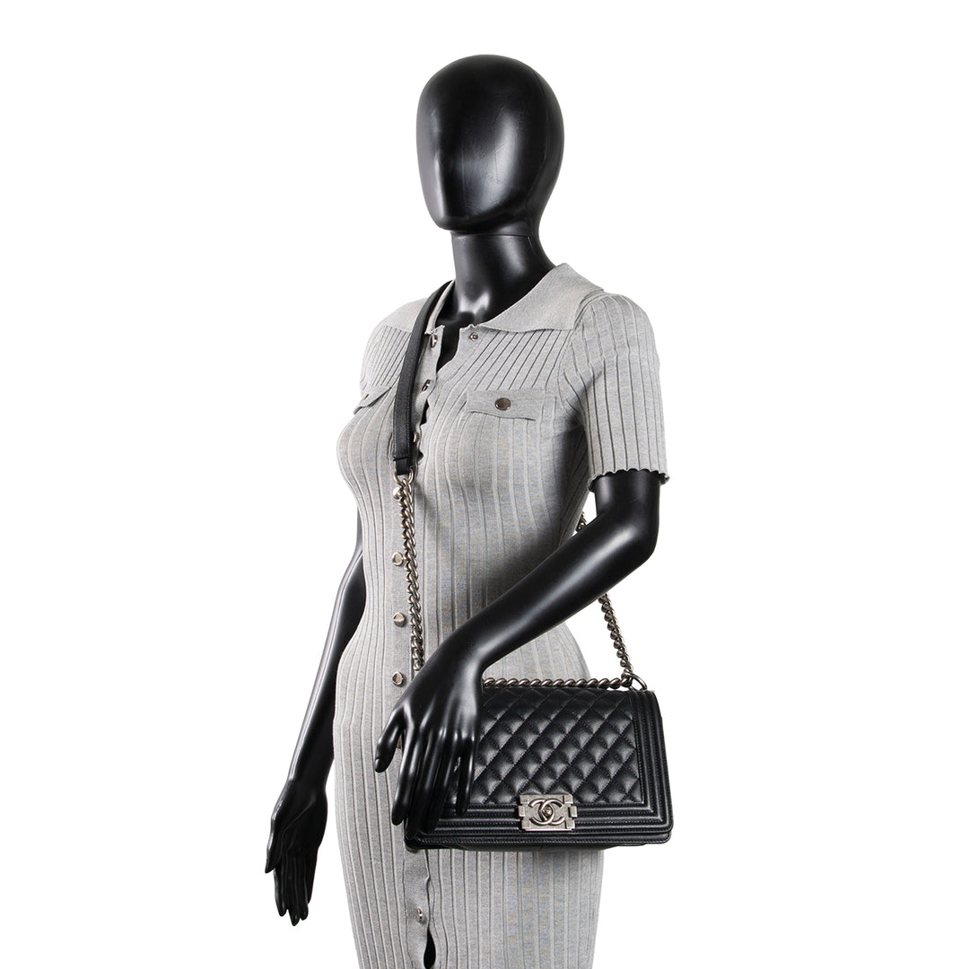 CHANEL Medium Boy Bag - Quilted Caviar OUTLET FINAL SALE