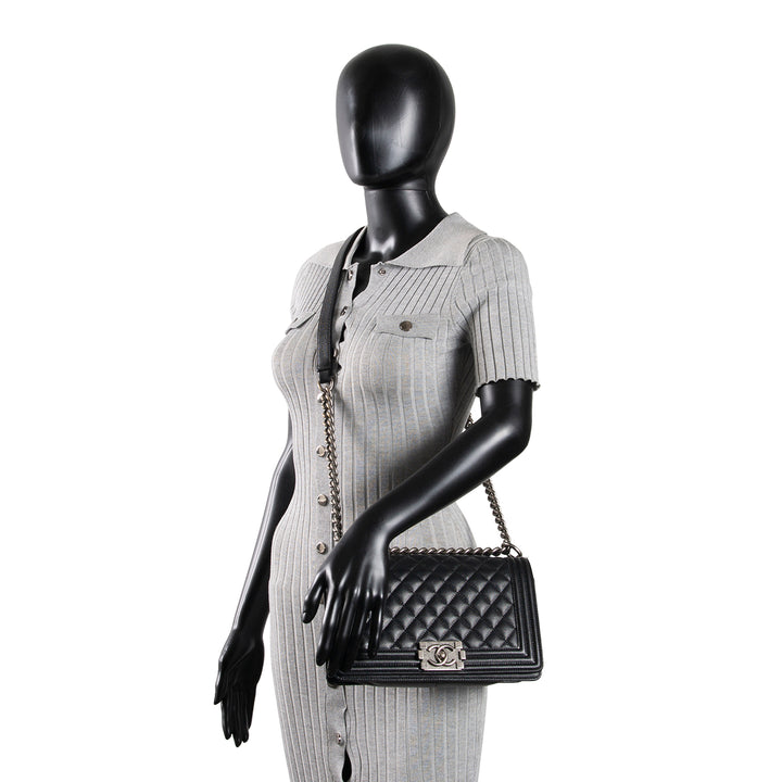 CHANEL Medium Boy Bag - Quilted Caviar OUTLET FINAL SALE