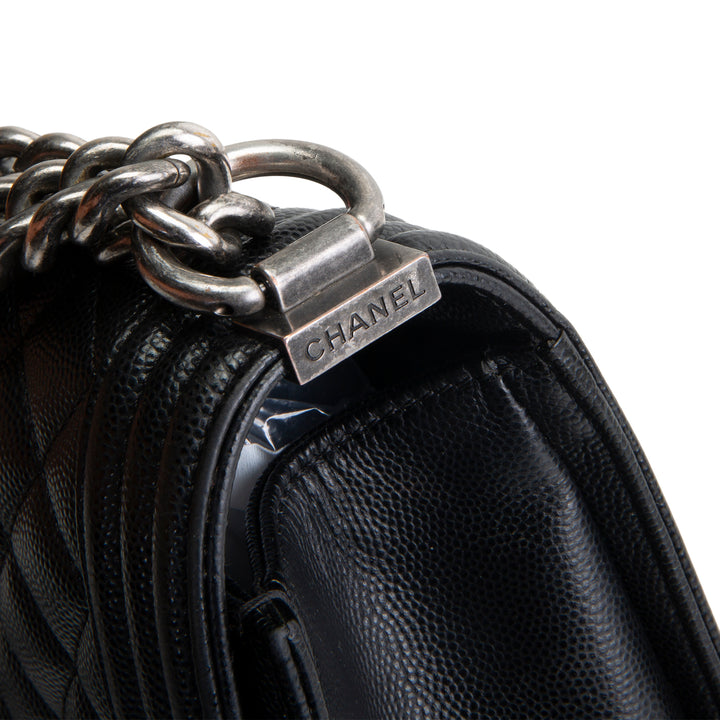 CHANEL Medium Boy Bag - Quilted Caviar OUTLET FINAL SALE