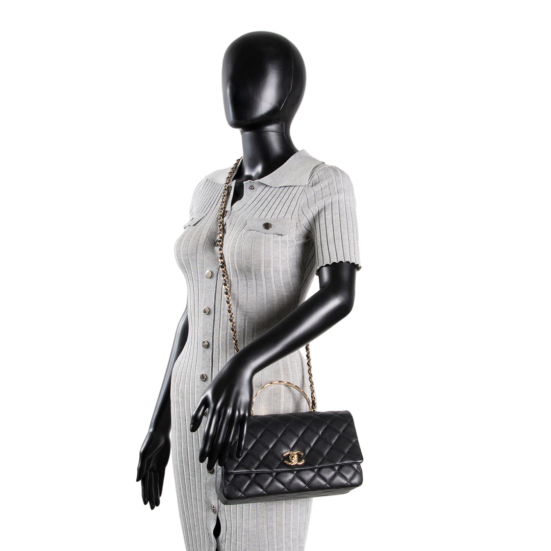 CHANEL Coco Crush Top Handle Bag - Black