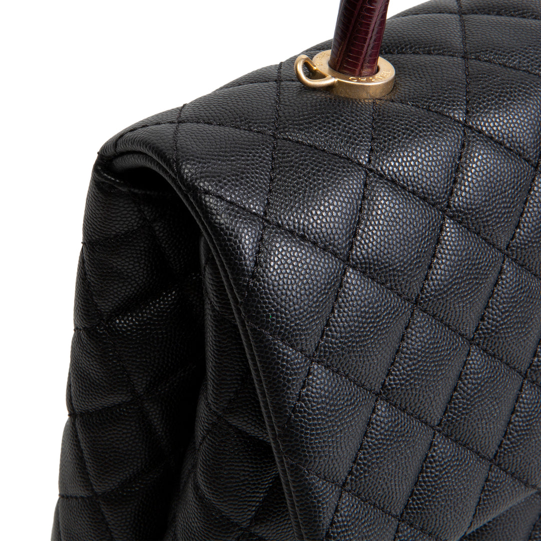 CHANEL Medium Lizard Handle Coco Top Handle