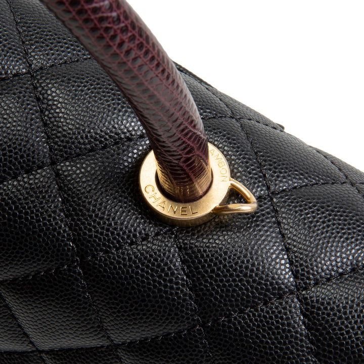 CHANEL Medium Lizard Handle Coco Top Handle