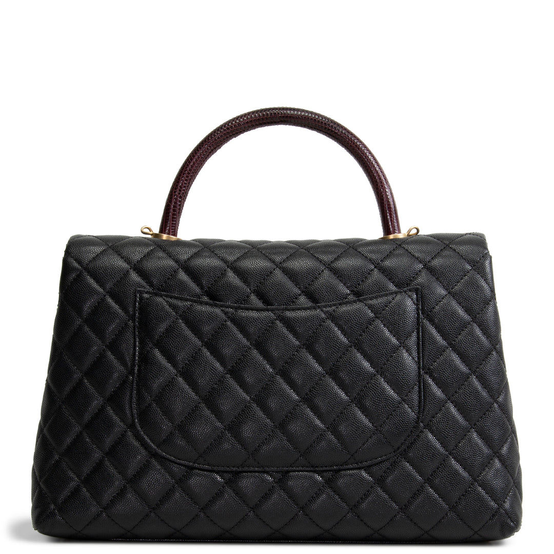 CHANEL Medium Lizard Handle Coco Top Handle
