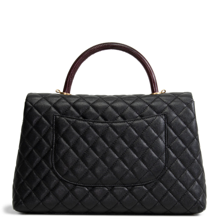 CHANEL Medium Lizard Handle Coco Top Handle