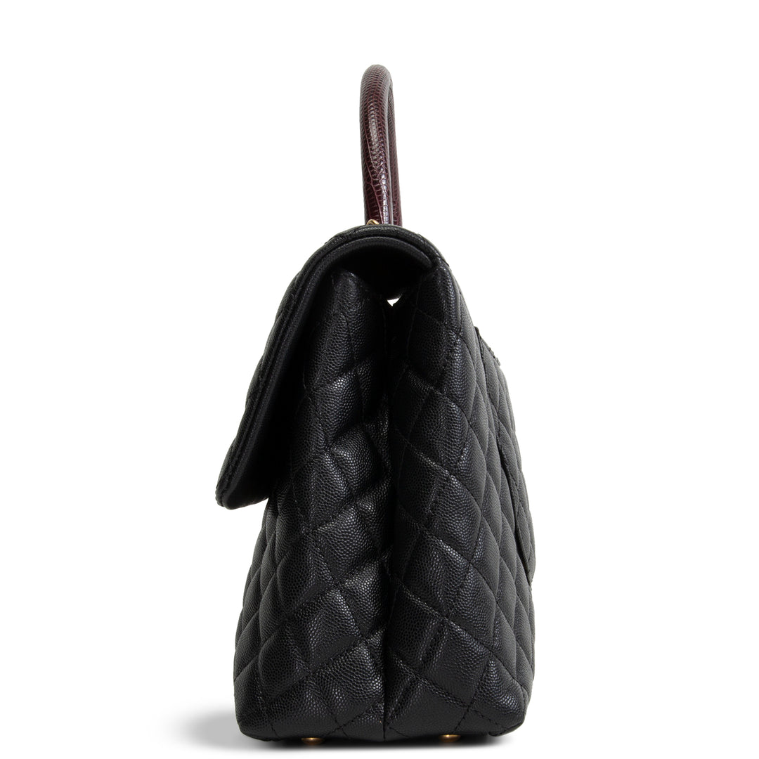 CHANEL Medium Lizard Handle Coco Top Handle