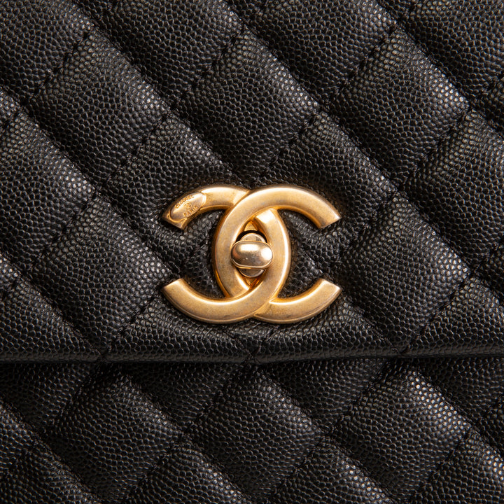 CHANEL Medium Lizard Handle Coco Top Handle