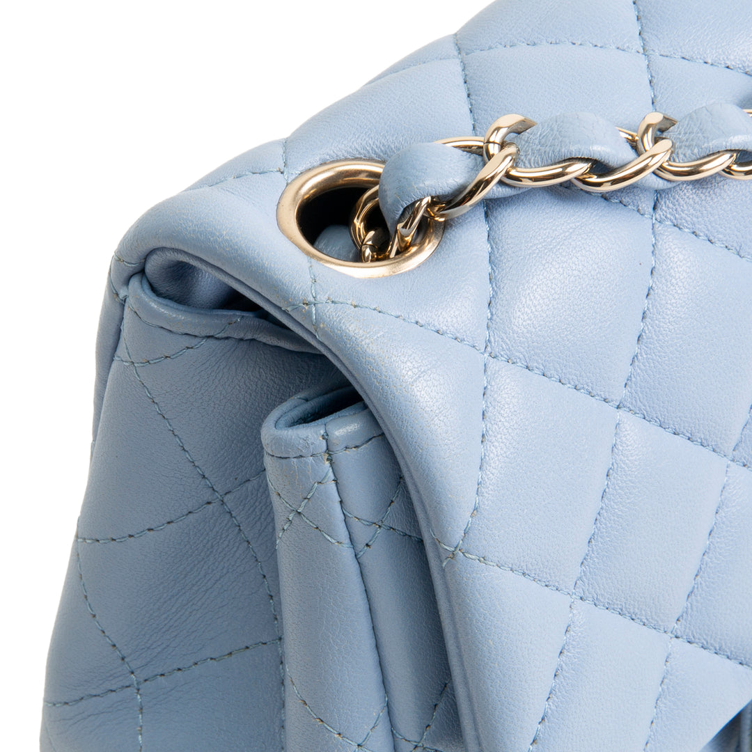 CHANEL Mini Square Single Flap Bag - Periwinkle Blue