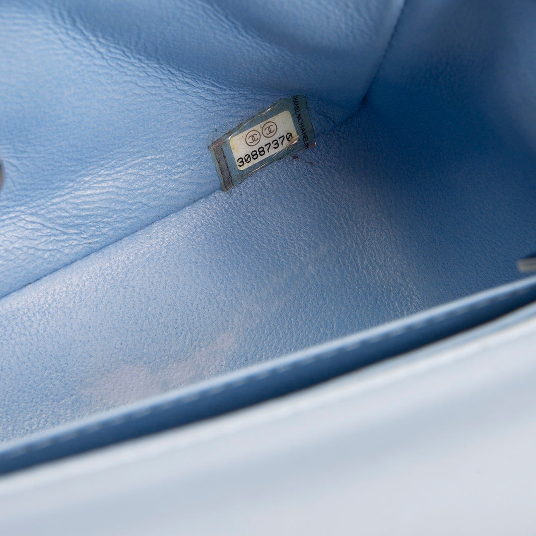 CHANEL Mini Square Single Flap Bag - Periwinkle Blue