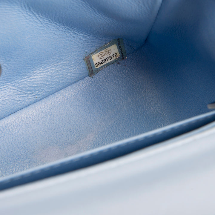 CHANEL Mini Square Single Flap Bag - Periwinkle Blue