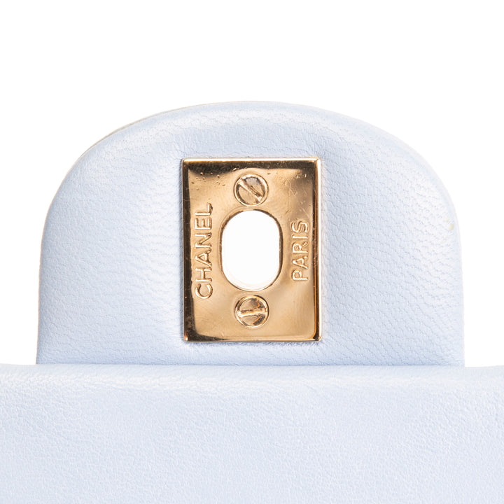 CHANEL Mini Square Single Flap Bag - Periwinkle Blue