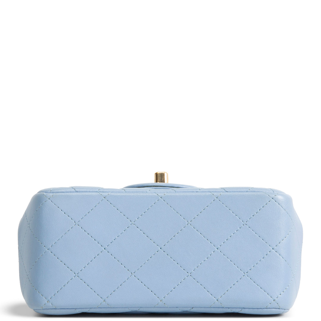 CHANEL Mini Square Single Flap Bag - Periwinkle Blue
