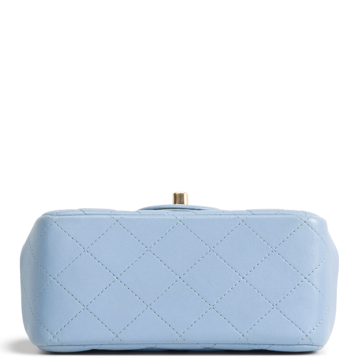 CHANEL Mini Square Single Flap Bag - Periwinkle Blue