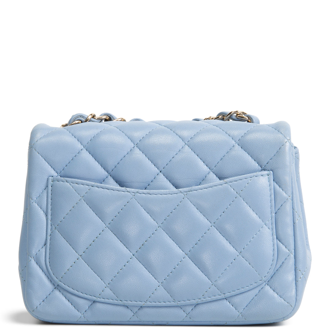 CHANEL Mini Square Single Flap Bag - Periwinkle Blue