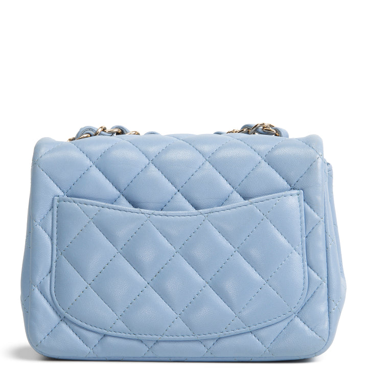 CHANEL Mini Square Single Flap Bag - Periwinkle Blue