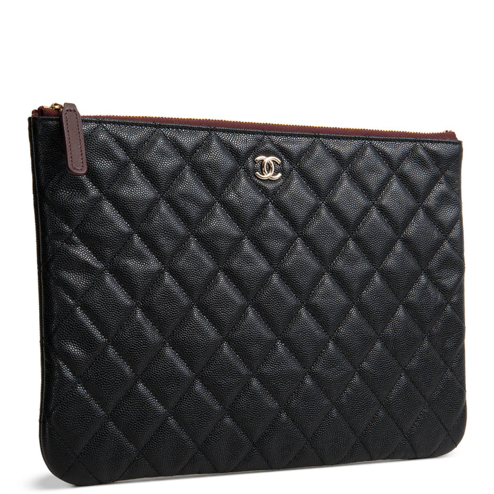 CHANEL Caviar Medium O-Case - Black
