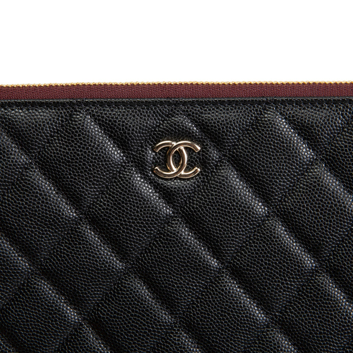 CHANEL Caviar Medium O-Case - Black
