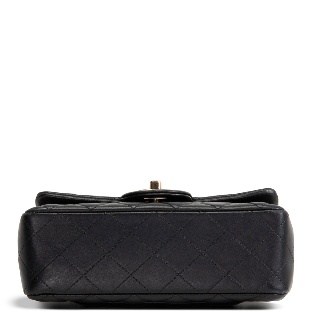 CHANEL Lambskin Mini Rectangular Flap Bag - Black OUTLET FINAL SALE