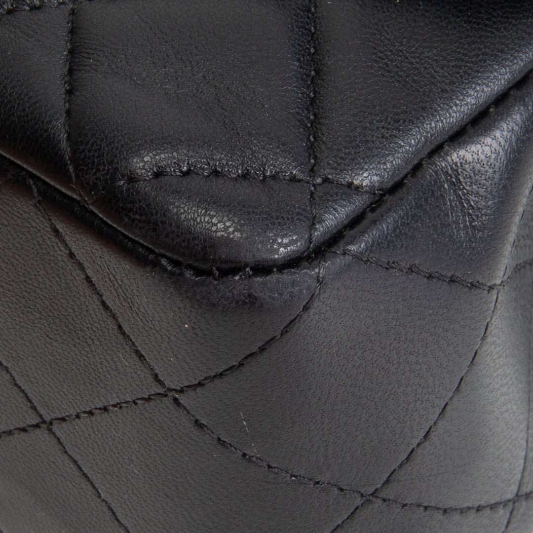 CHANEL Lambskin Mini Rectangular Flap Bag - Black OUTLET FINAL SALE