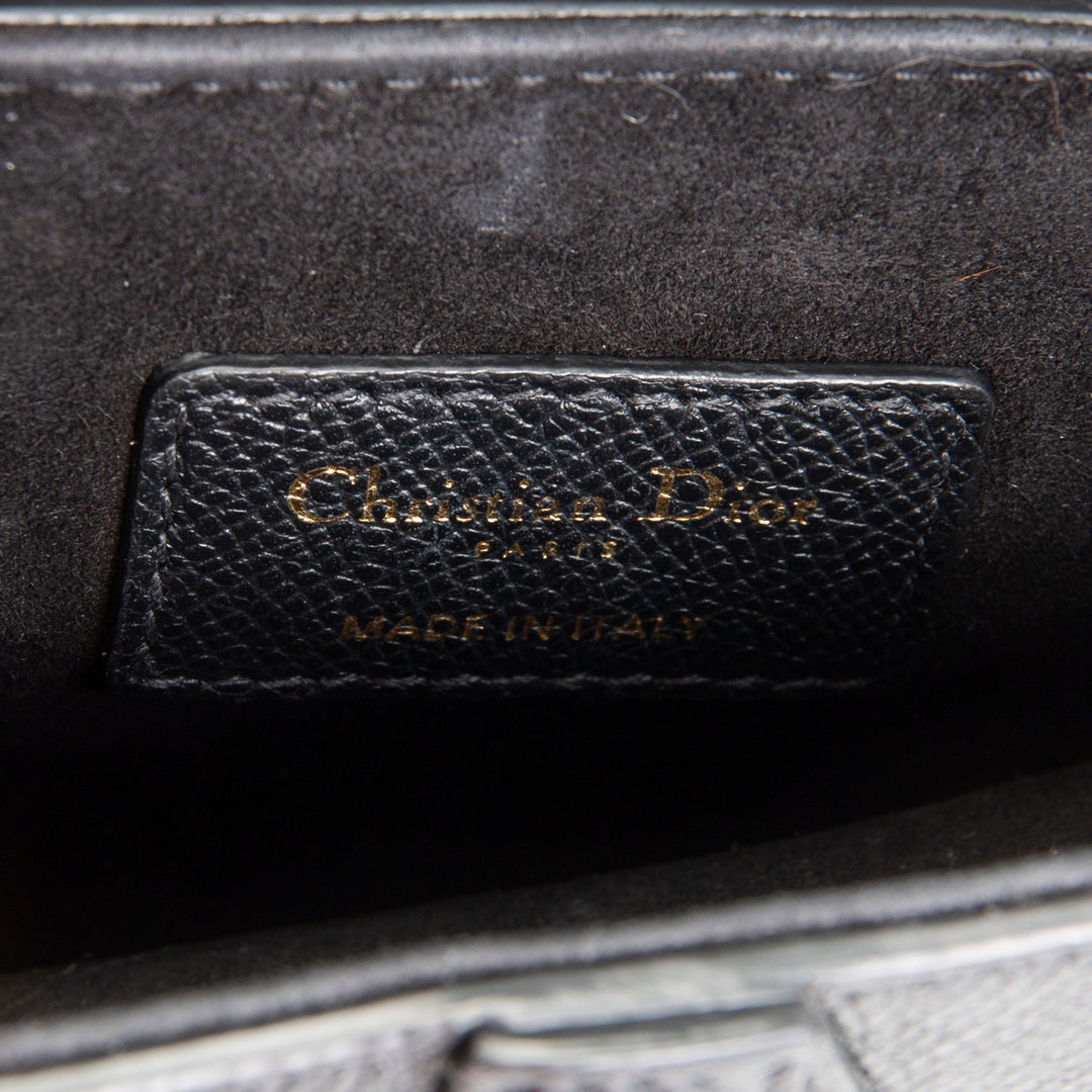 DIOR Leather Saddle Bag Mini w/ Strap - Black OUTLET FINAL SALE
