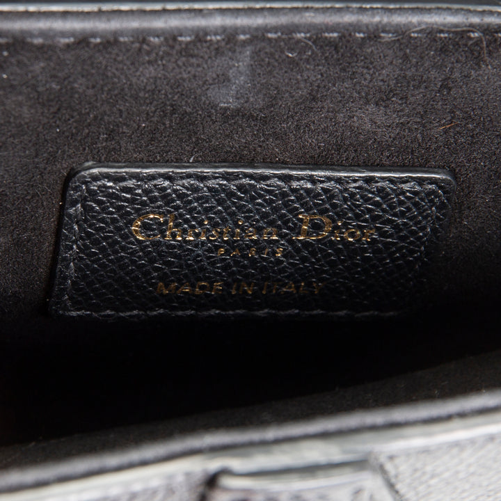 DIOR Leather Saddle Bag Mini w/ Strap - Black OUTLET FINAL SALE