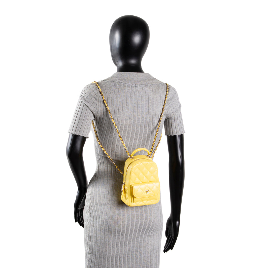 CHANEL Classic Mini Backpack - Yellow