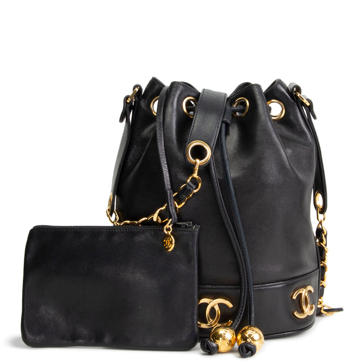 CHANEL Vintage Triple CC Bucket Bag - Black OUTLET FINAL SALE