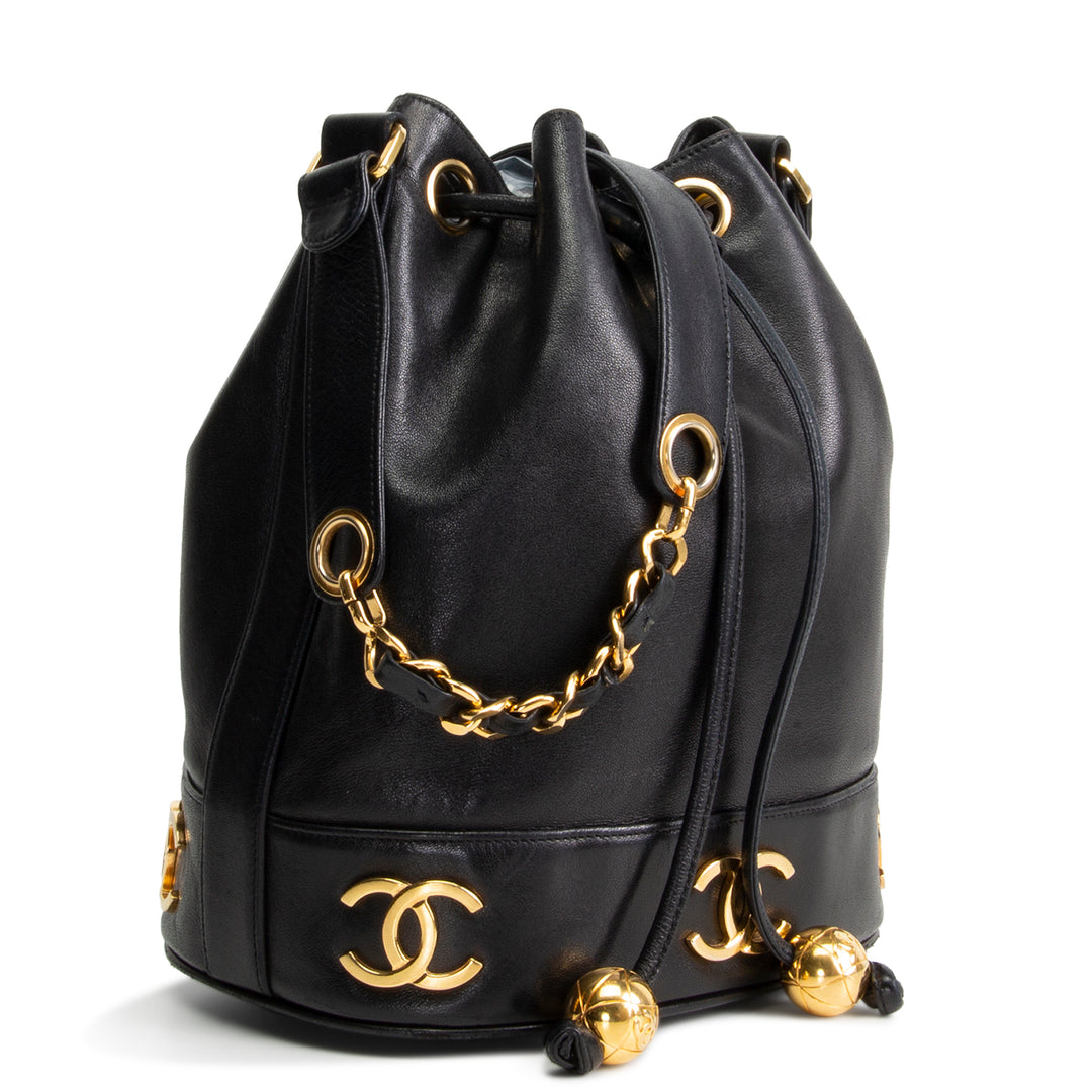 CHANEL Vintage Triple CC Bucket Bag - Black OUTLET FINAL SALE