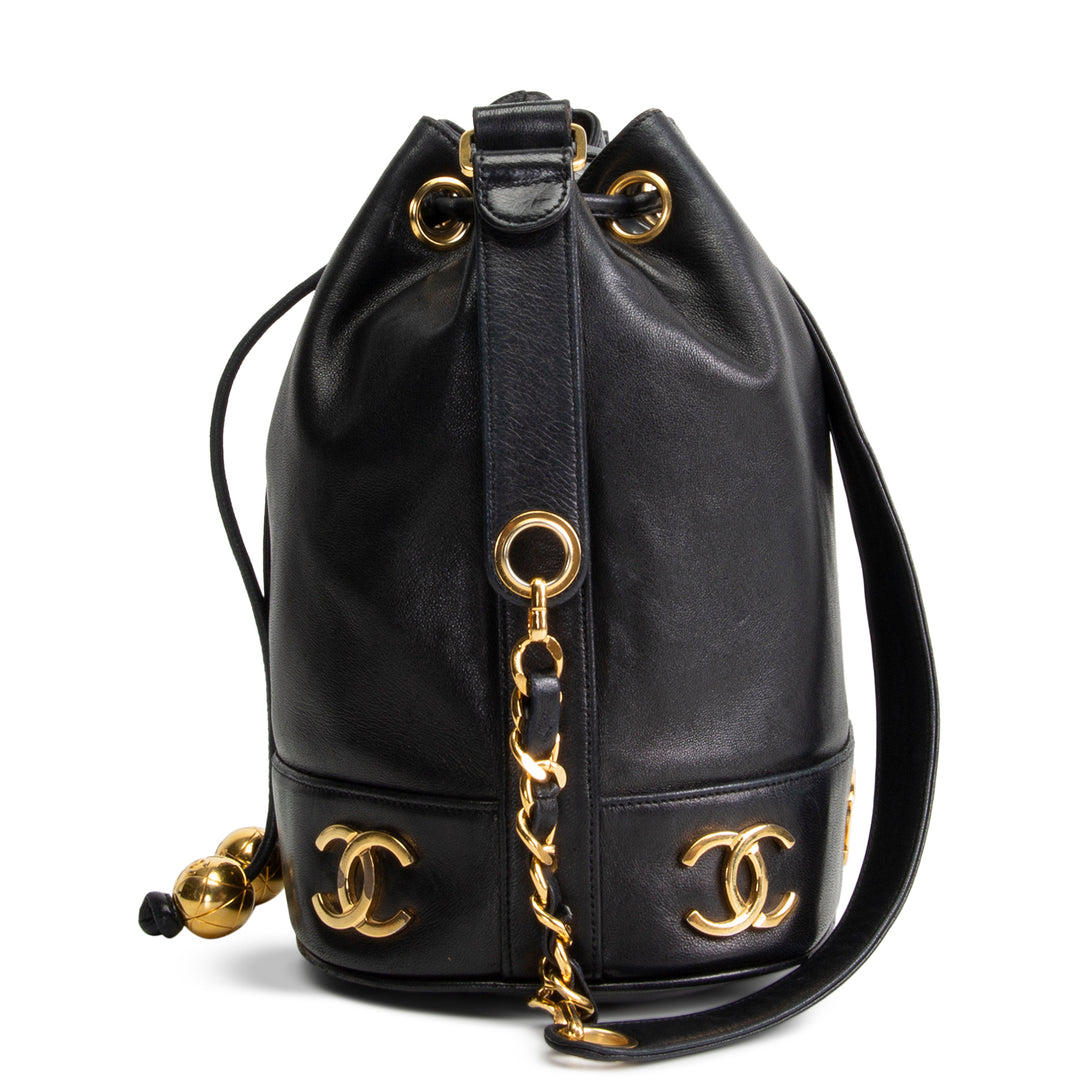 CHANEL Vintage Triple CC Bucket Bag - Black OUTLET FINAL SALE