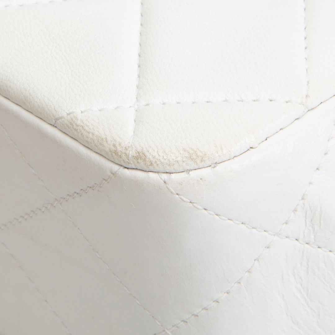 Chanel Vintage Small White Double Flap - Quilted Lambskin OUTLET FINAL SALE