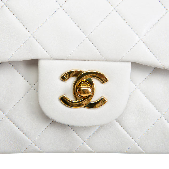 Chanel Vintage Small White Double Flap - Quilted Lambskin OUTLET FINAL SALE