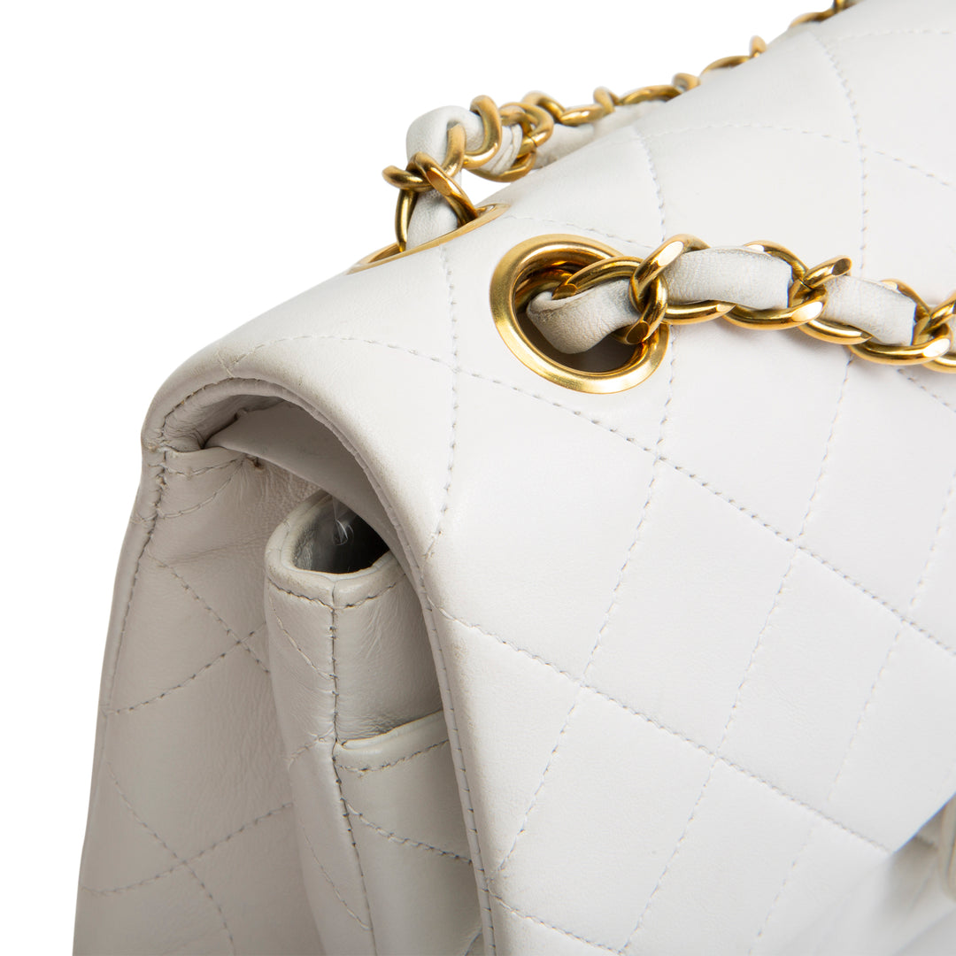 Chanel Vintage Small White Double Flap - Quilted Lambskin OUTLET FINAL SALE