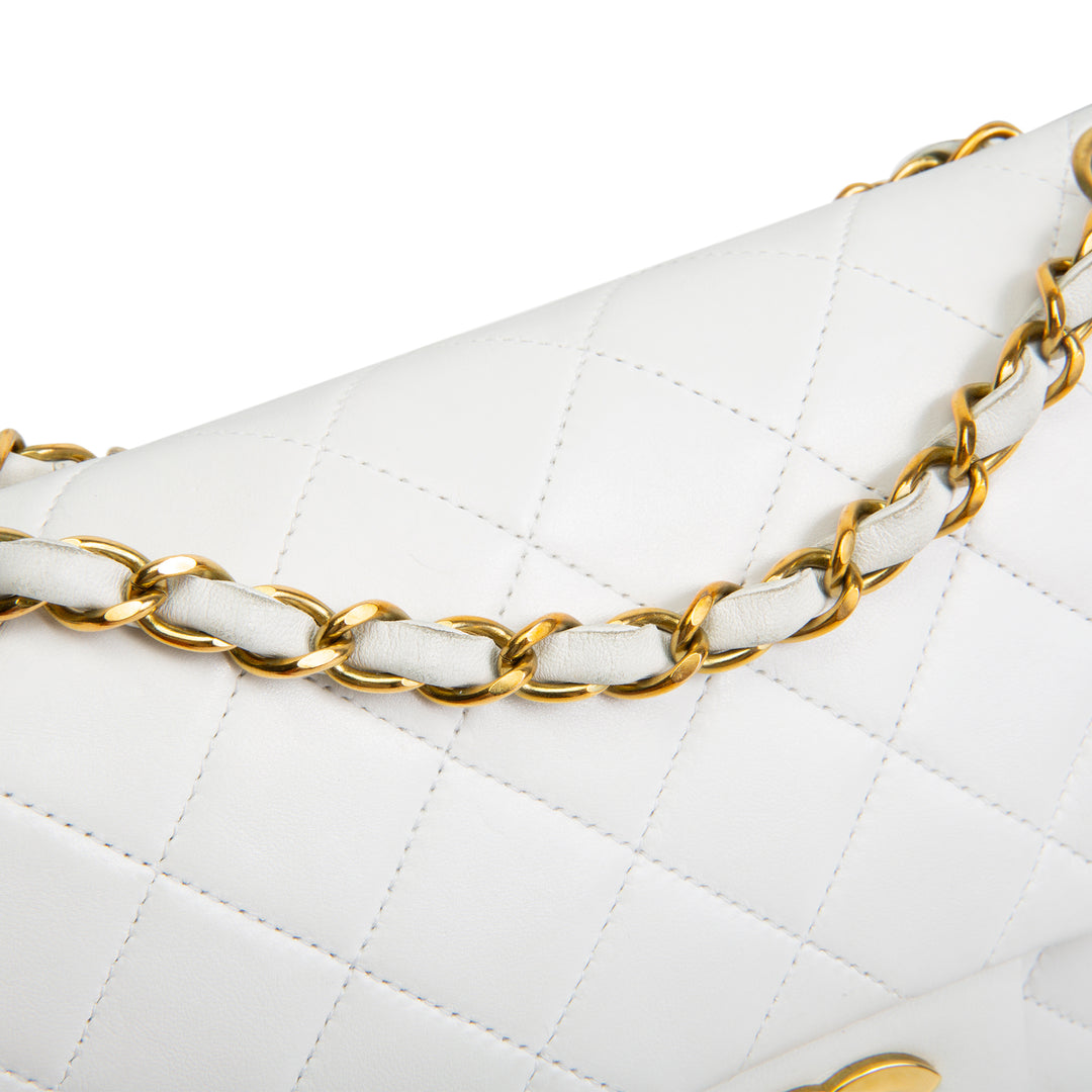 Chanel Vintage Small White Double Flap - Quilted Lambskin OUTLET FINAL SALE