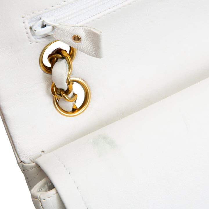 Chanel Vintage Small White Double Flap - Quilted Lambskin OUTLET FINAL SALE