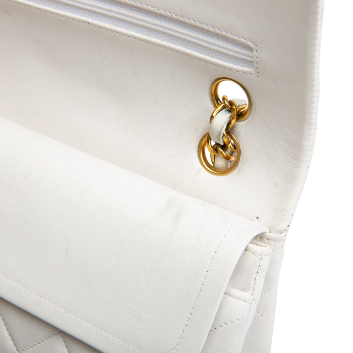 Chanel Vintage Small White Double Flap - Quilted Lambskin OUTLET FINAL SALE