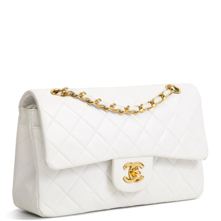Chanel Vintage Small White Double Flap - Quilted Lambskin OUTLET FINAL SALE