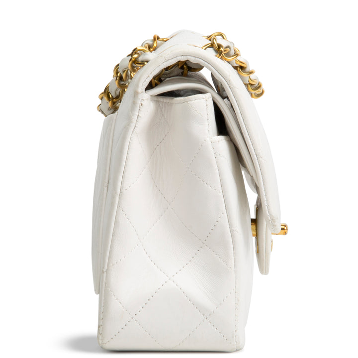 Chanel Vintage Small White Double Flap - Quilted Lambskin OUTLET FINAL SALE