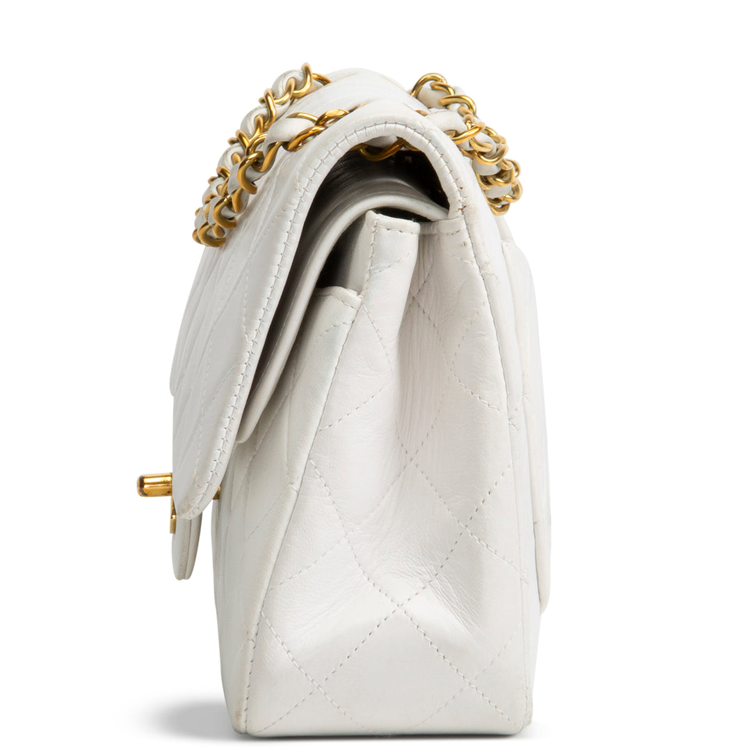 Chanel Vintage Small White Double Flap - Quilted Lambskin OUTLET FINAL SALE