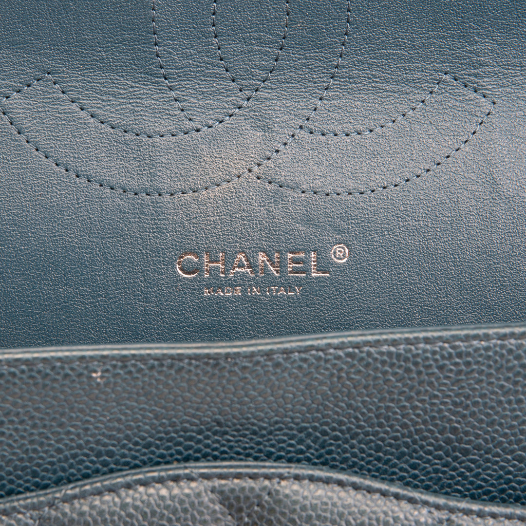 CHANEL Jumbo Quilted Caviar Double Flap - Midnight Blue OUTLET FINAL SALE