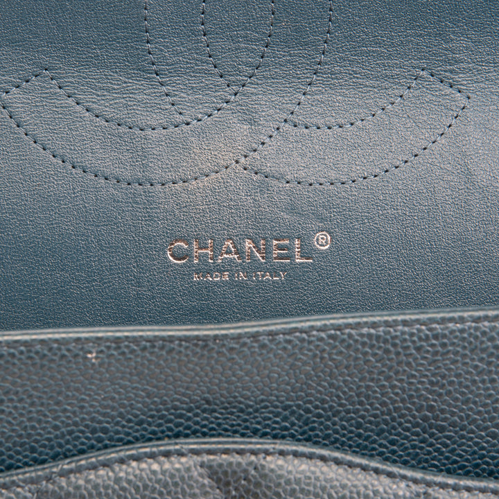 CHANEL Jumbo Quilted Caviar Double Flap - Midnight Blue OUTLET FINAL SALE