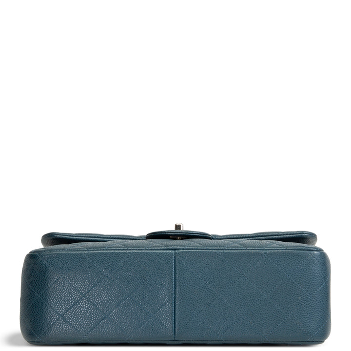 CHANEL Jumbo Quilted Caviar Double Flap - Midnight Blue OUTLET FINAL SALE