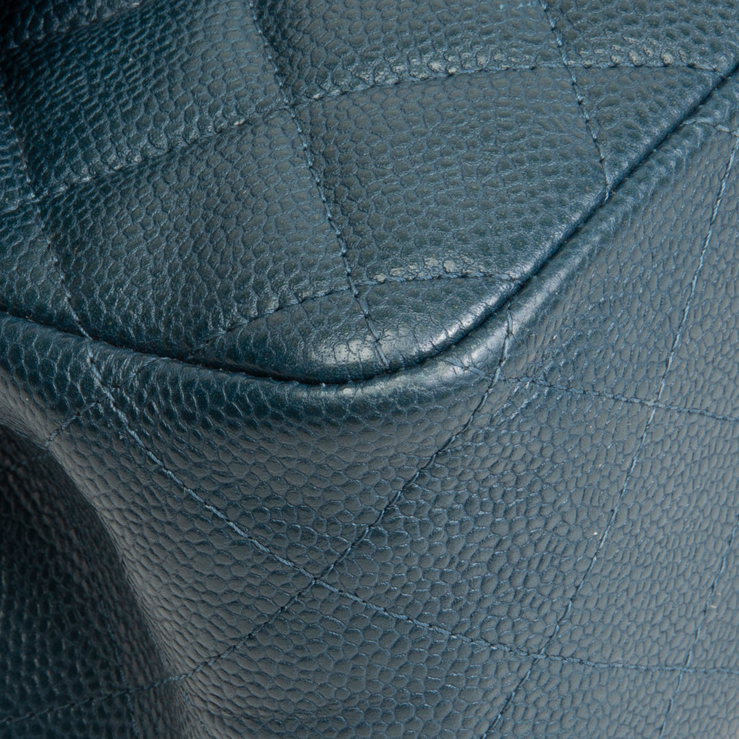 CHANEL Jumbo Quilted Caviar Double Flap - Midnight Blue OUTLET FINAL SALE