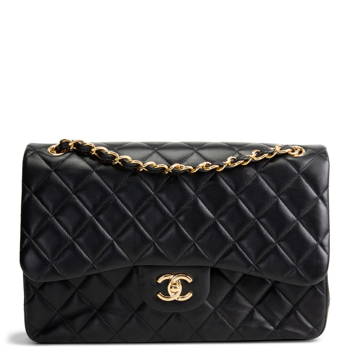 CHANEL Lambskin Classic Double Flap Jumbo - Black