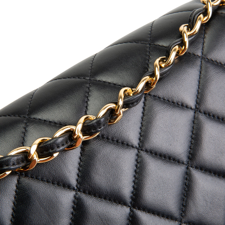 CHANEL Lambskin Classic Double Flap Jumbo - Black