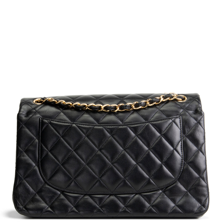 CHANEL Lambskin Classic Double Flap Jumbo - Black