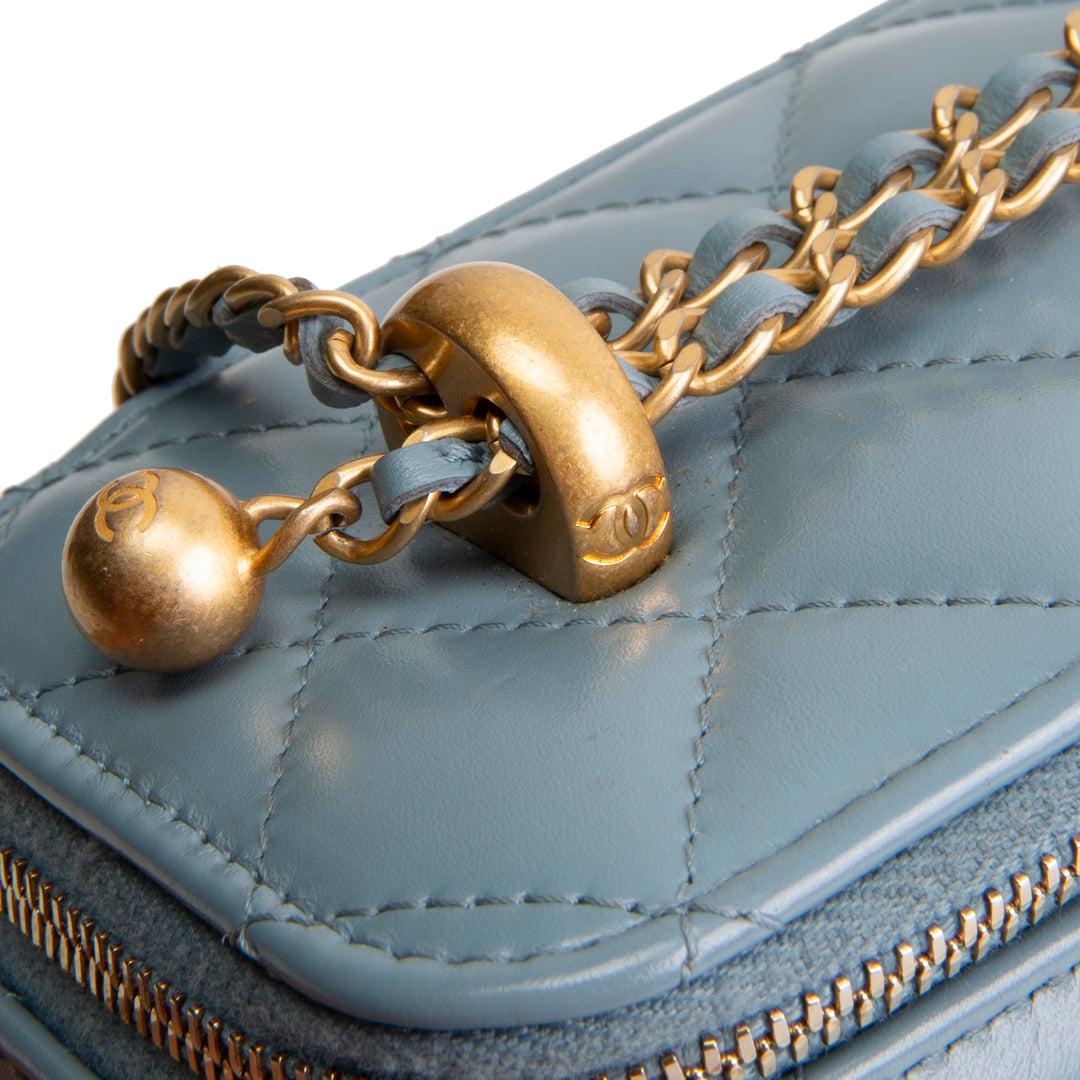 CHANEL Vanity Case w/ Adjustable Chain Strap - Quilted Lambskin