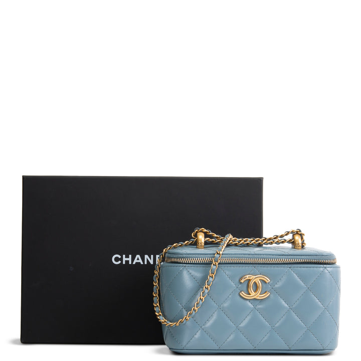 CHANEL Vanity Case w/ Adjustable Chain Strap - Quilted Lambskin