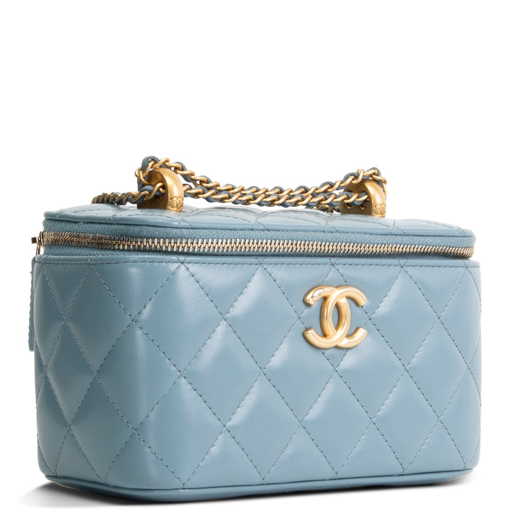 CHANEL Vanity Case w/ Adjustable Chain Strap - Quilted Lambskin