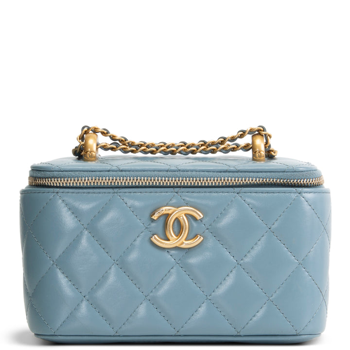 CHANEL Vanity Case w/ Adjustable Chain Strap - Quilted Lambskin